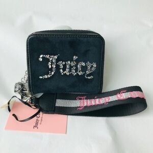 🖤🔹️Juicy Couture 🔹️All That Glitters Small Liquorice Silver Zip Around Wallet